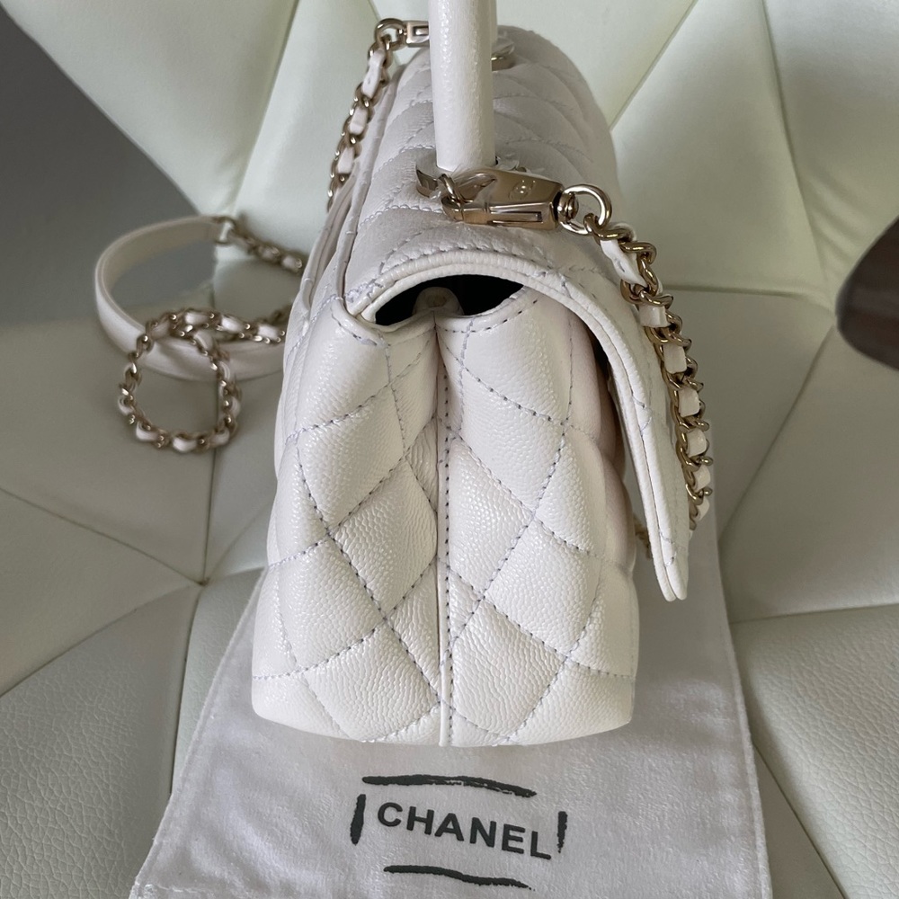Chanel Coco Handle Extra Mini Bag White Caviar Leather LGHW. - Picture 5 of 14
